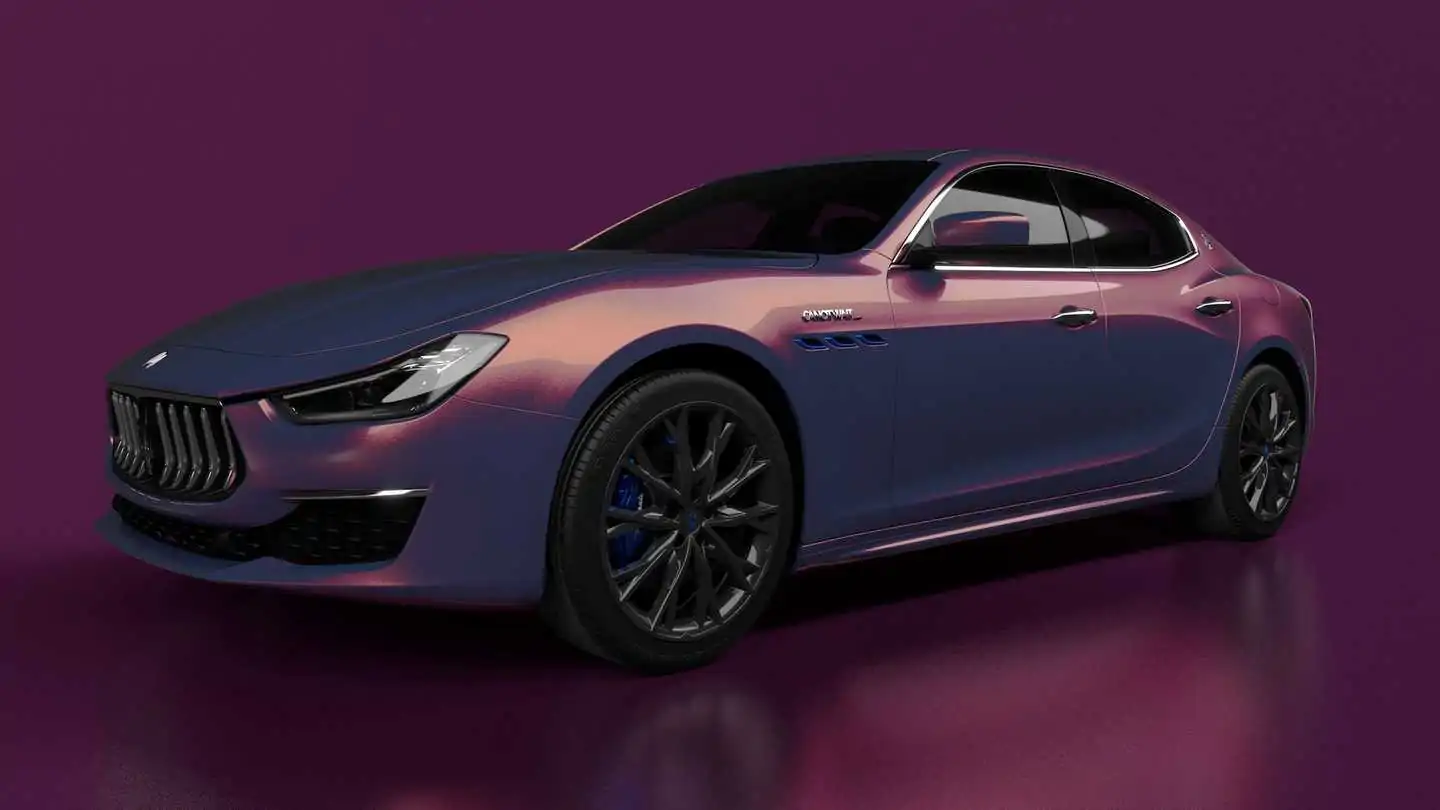 Purple Maserati Ghibli Hybrid Is Rare, Inspired By Street Fashion