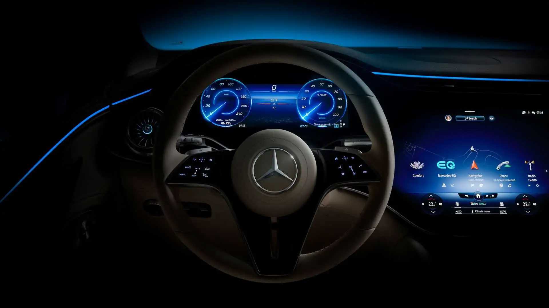 Mercedes EQS Ultra Wide Screen Teased Before Tomorrow's Debut