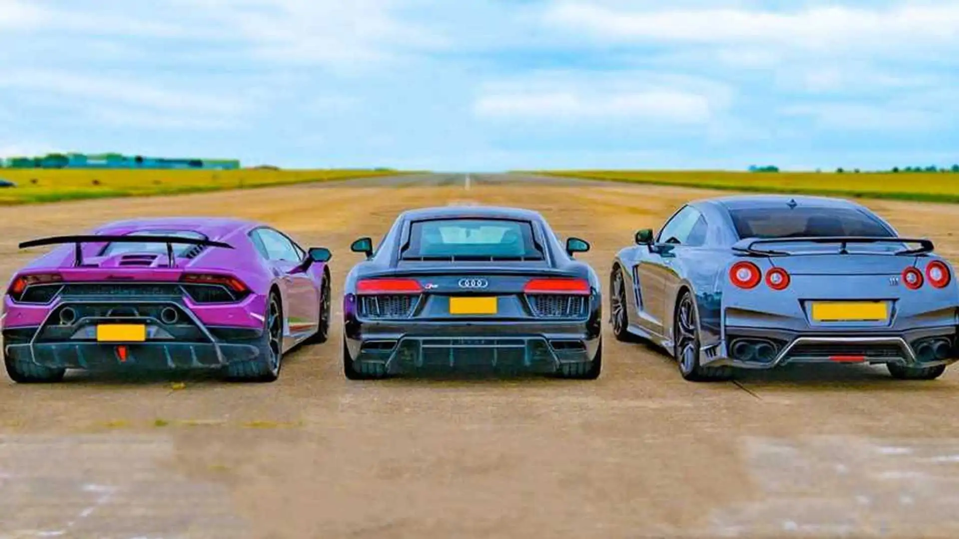 Can a Tuned Nissan GT-R win against two V10 Supercars in a Drag Race?