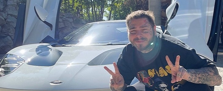 Rapper Post Malone takes delivery of All-White Ford GT Supercar