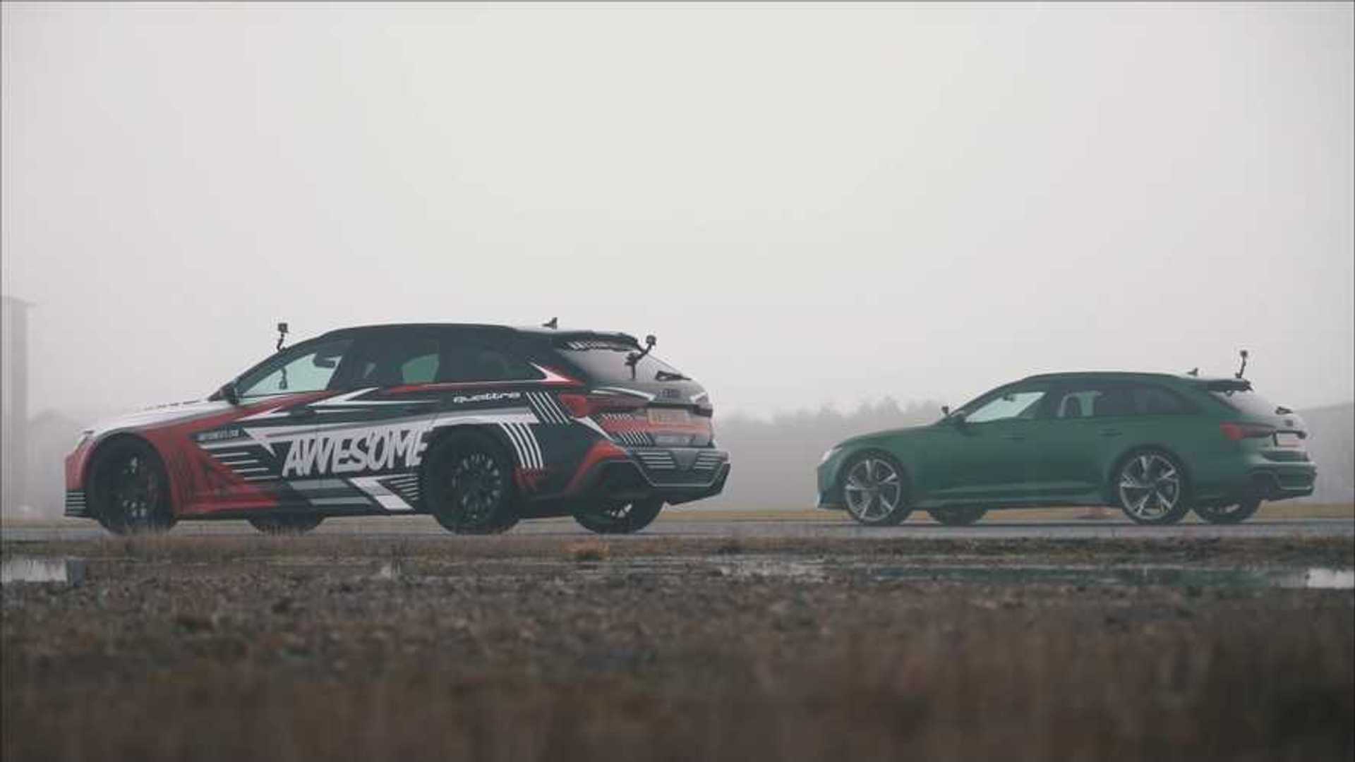 2021 Audi RS6 Avant Drag Races Itself in Stock Vs. Tuned Showdown