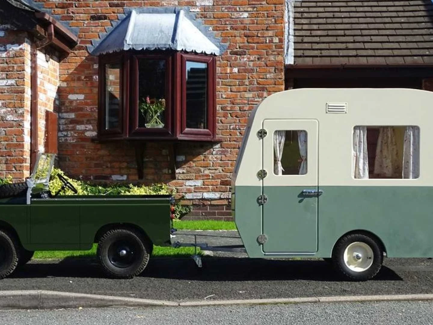 Mini Land Rover and Matching Camper for Sale Couldn’t Be Cuter