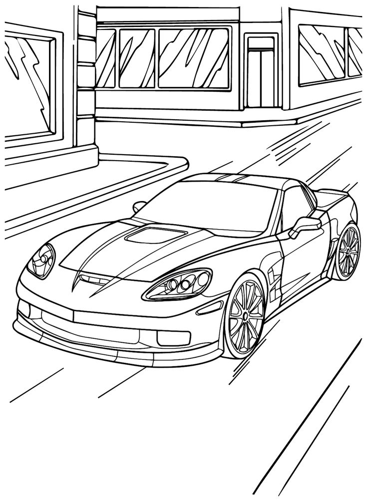 These are car-themed coloring pages to keep you and your kids busy