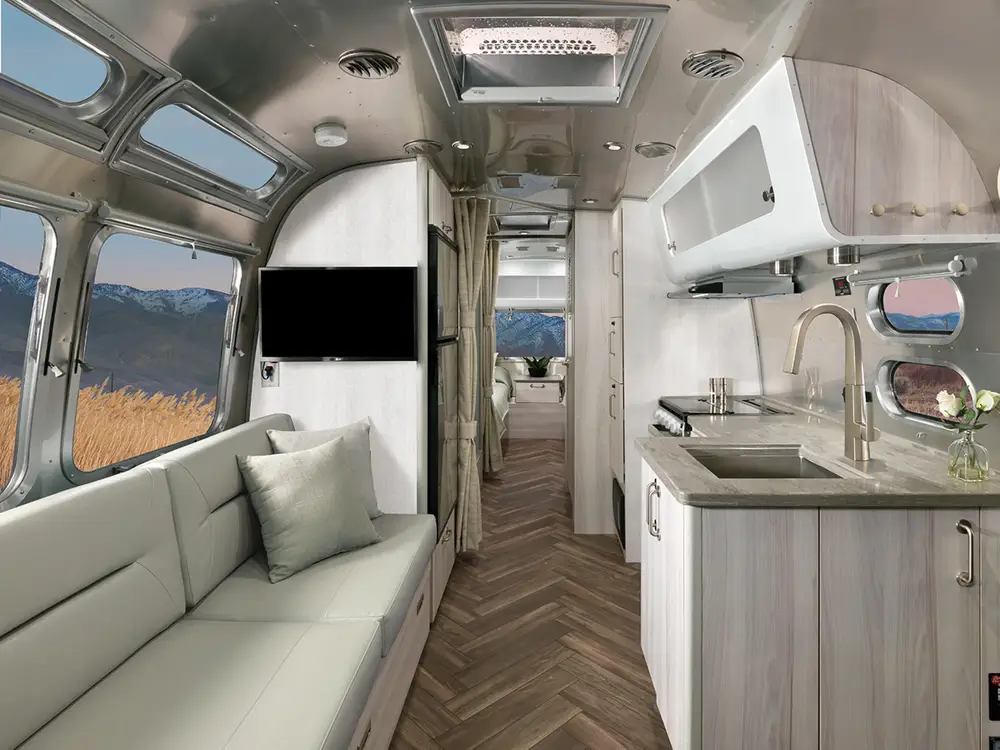 Airstream's new interiors for international campers and flying cloud