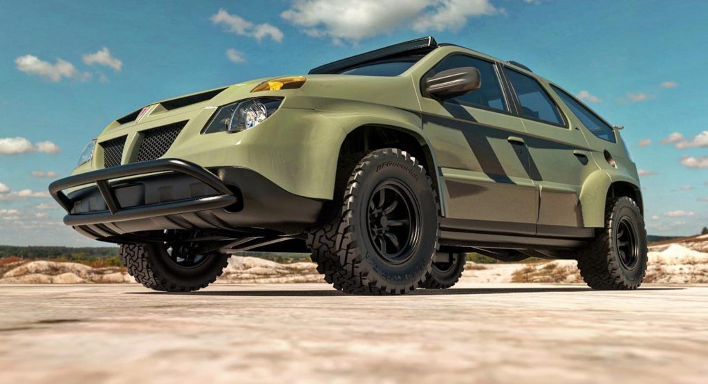 We are digging it because someone gave us a Pontiac Aztek off-roader.