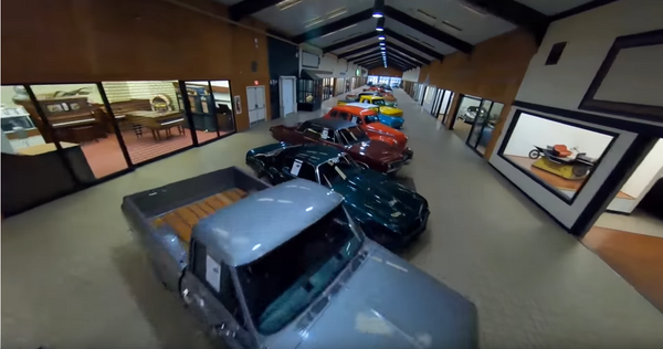 This is a wild ride: First-person drone video of a huge classic car mall