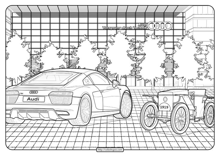 These are car-themed coloring pages to keep you and your kids busy