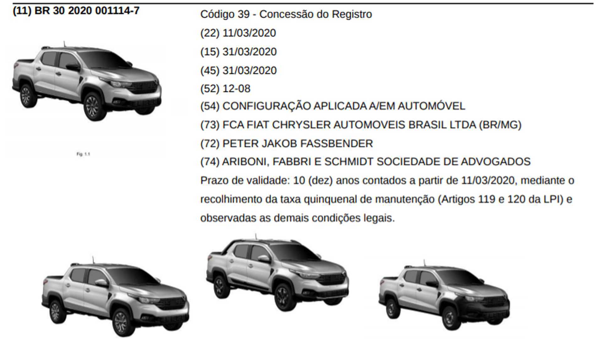 2021 Fiat Strada Emerges Via Design Filing, Is New Ram 700 Planned?