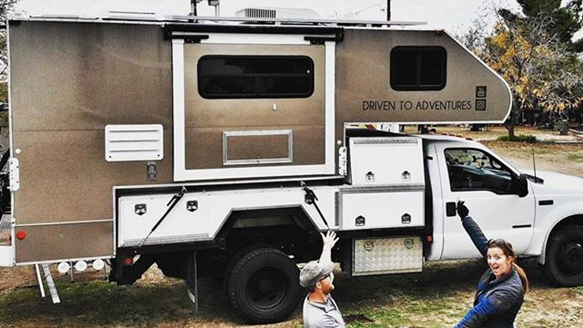 A couple transforms Ford F-550 into a camper for life on the road