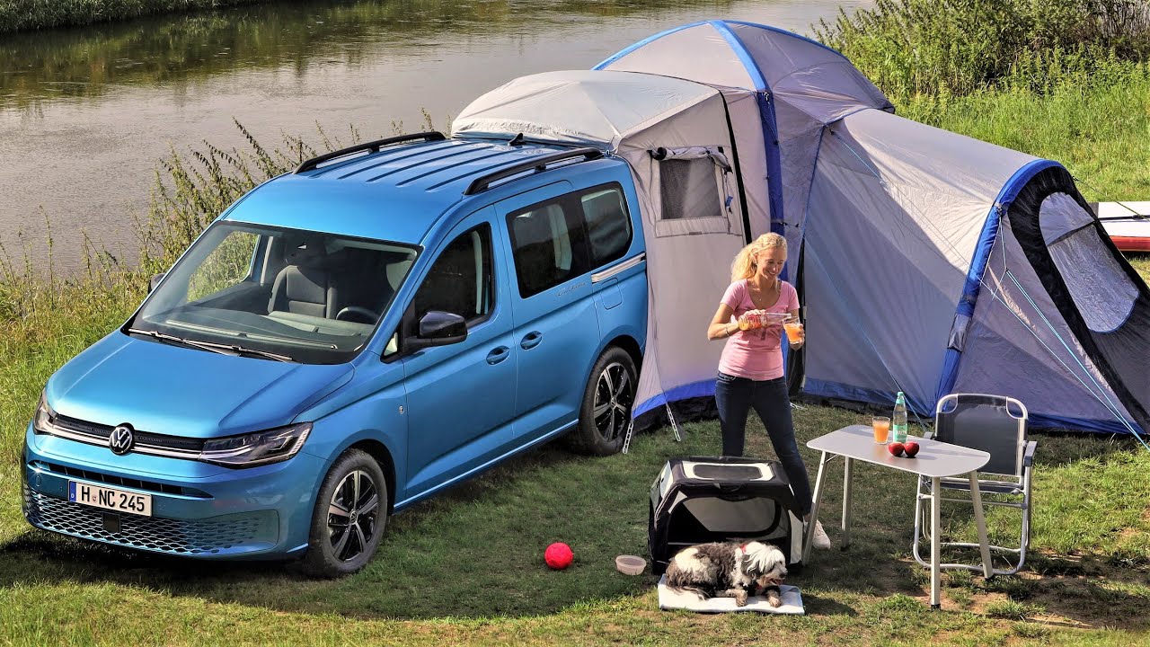 2021 VW Caddy California is a small camper with bed and pull-out kitchen