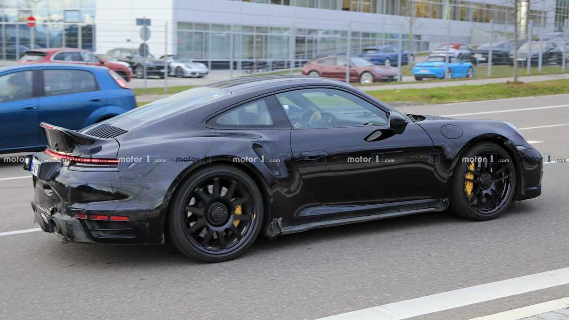 Porsche 911 Turbo Prototype Spied With Fixed Duck Tail Wing