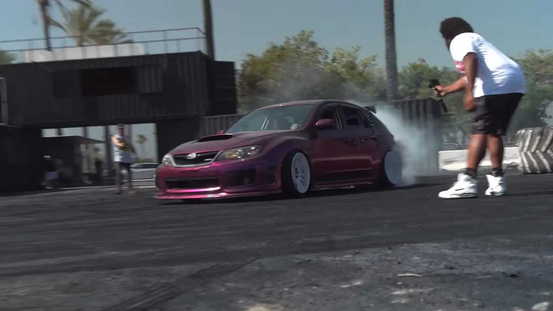 This Subaru WRX Rear-Wheel-Drive Subaru WRX is a Smoky Drift Machine