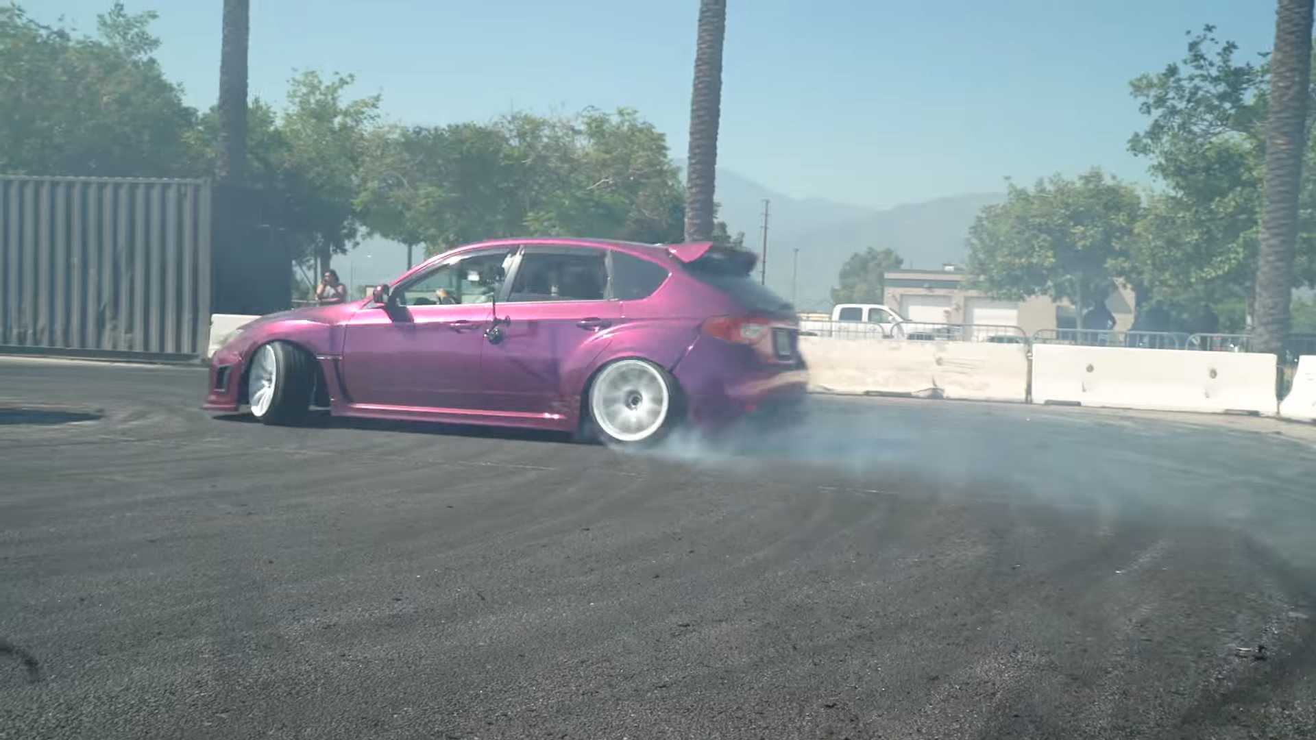 This Subaru WRX Rear-Wheel-Drive Subaru WRX is a Smoky Drift Machine