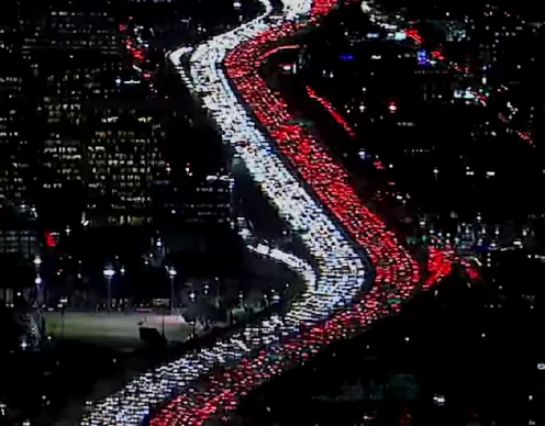 This is a depressing view of L.A.'s Thanksgiving traffic