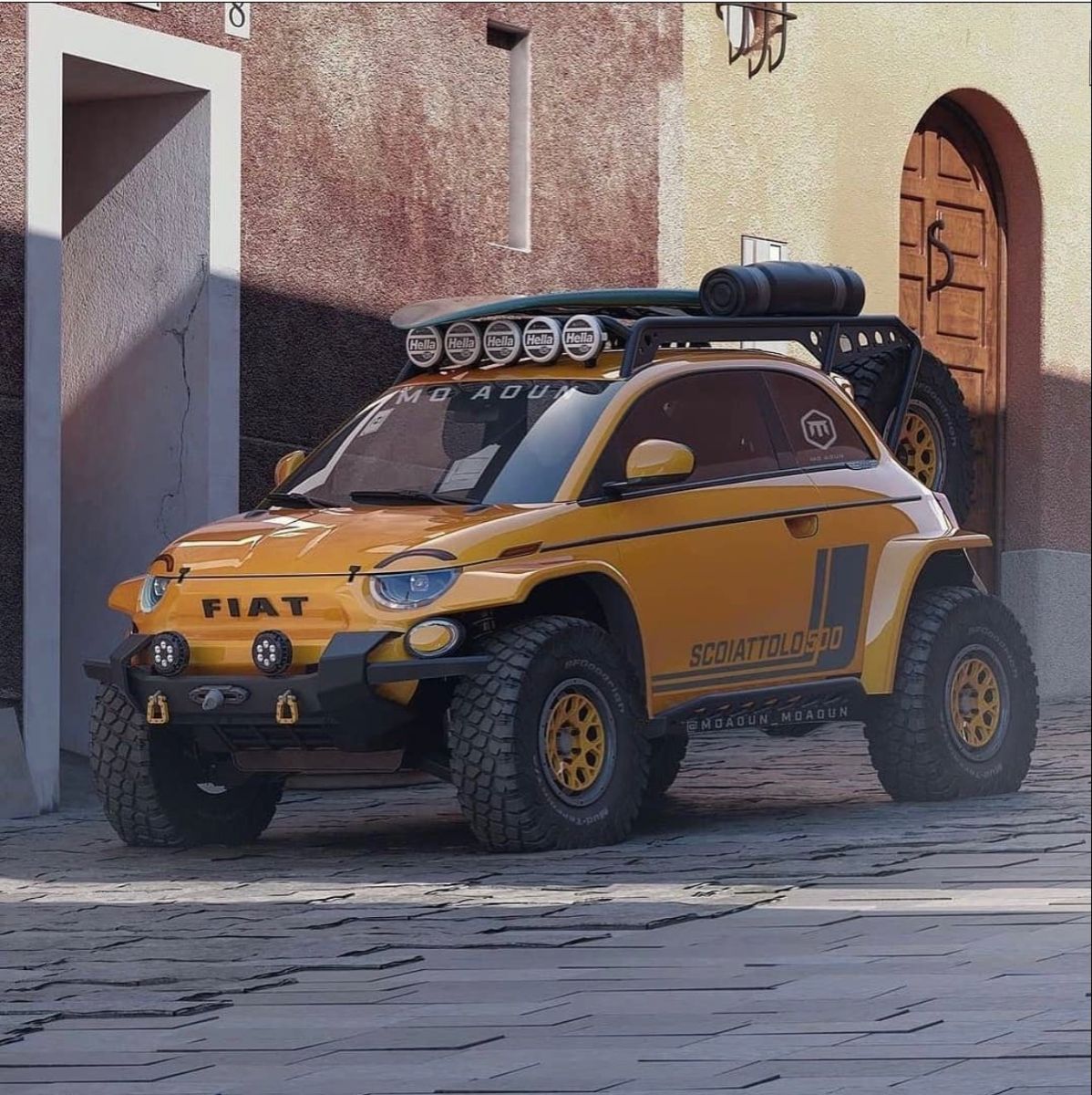 Fiat 500XXL rendering is ready for the Apocalypse