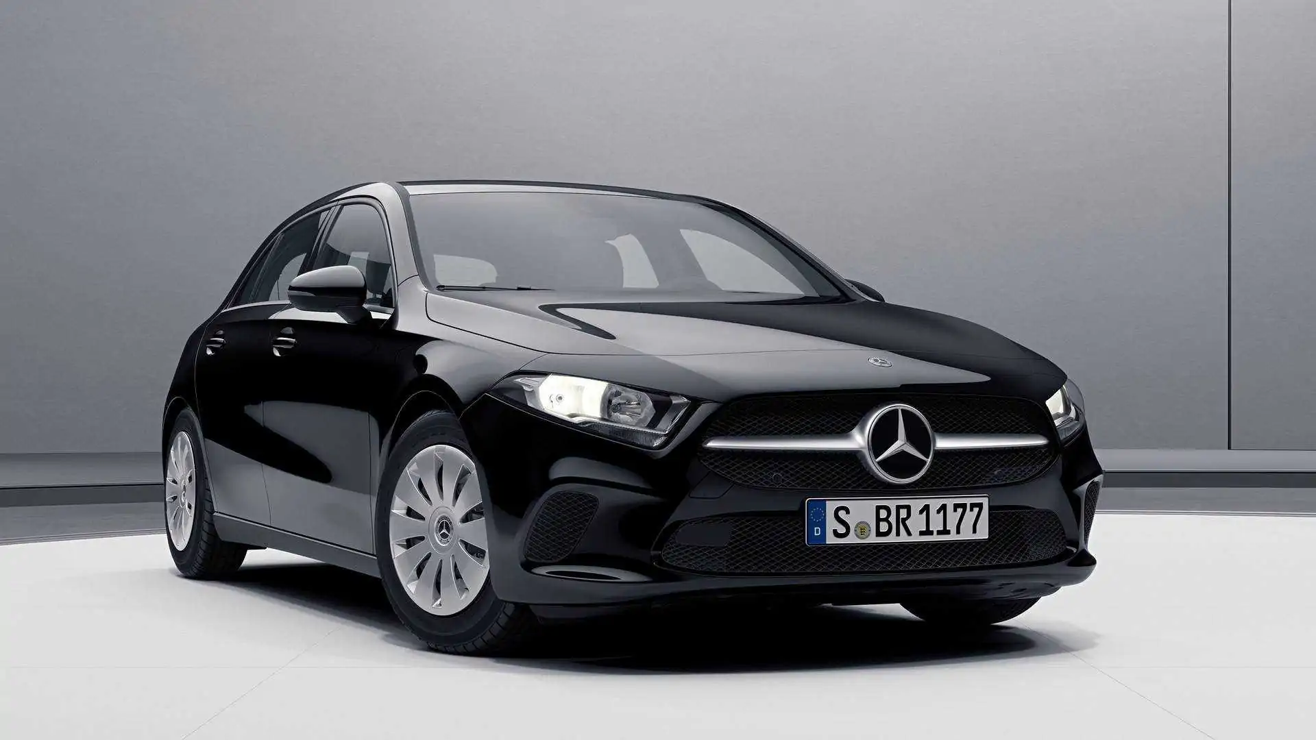 View the New Mercedes A-Class in Basic Spec, Hubcaps Included