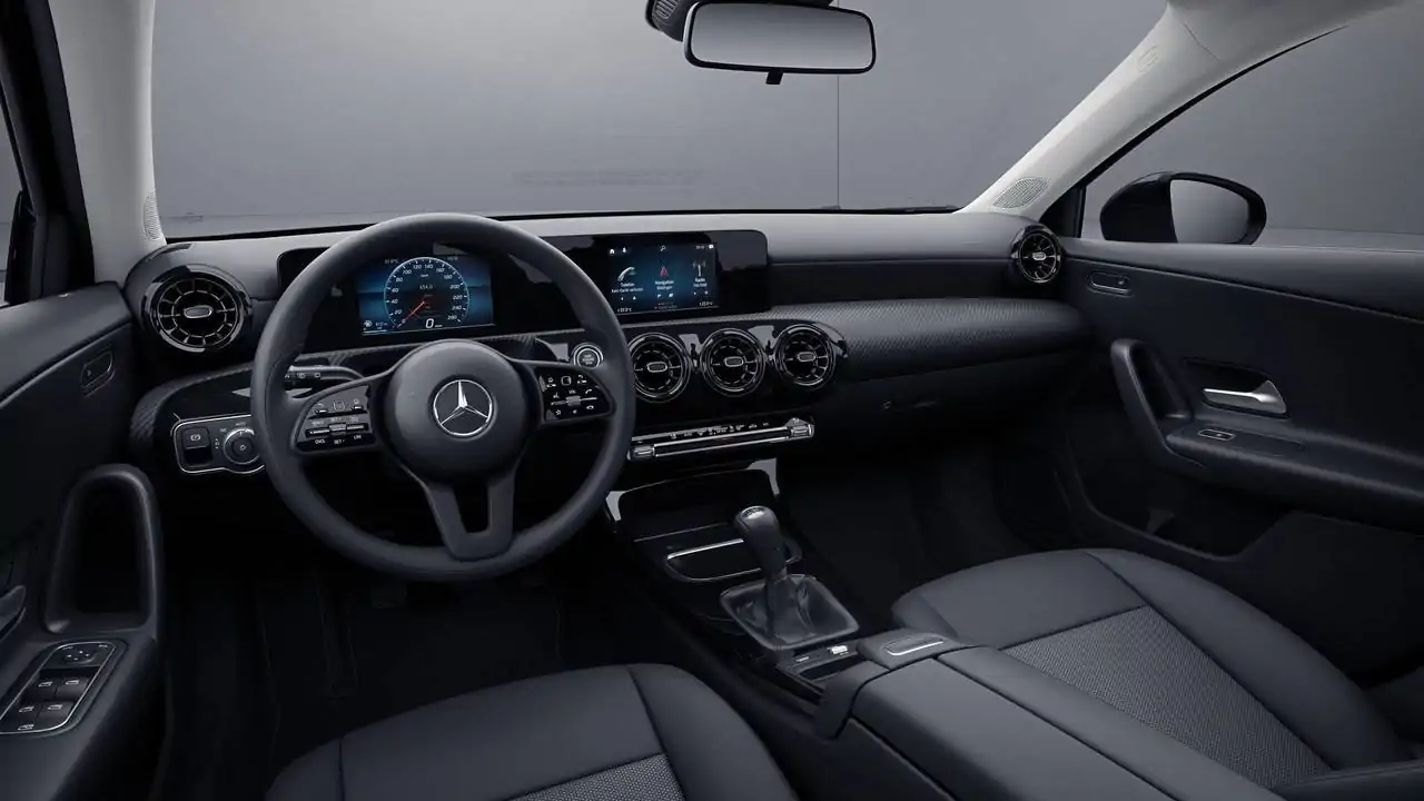 View the New Mercedes A-Class in Basic Spec, Hubcaps Included