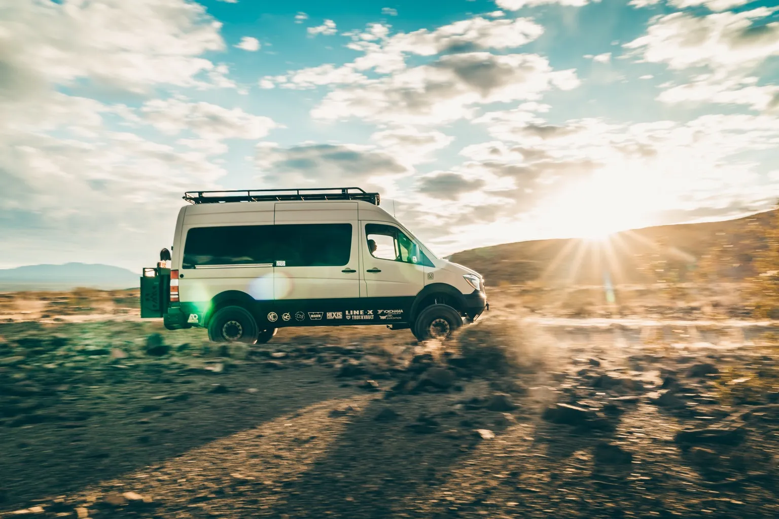 mercedes sprinter converted into a lifted 4x4 ca