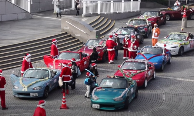 Santa Swaps Sleigh for Miata To Spread Joy in Japan