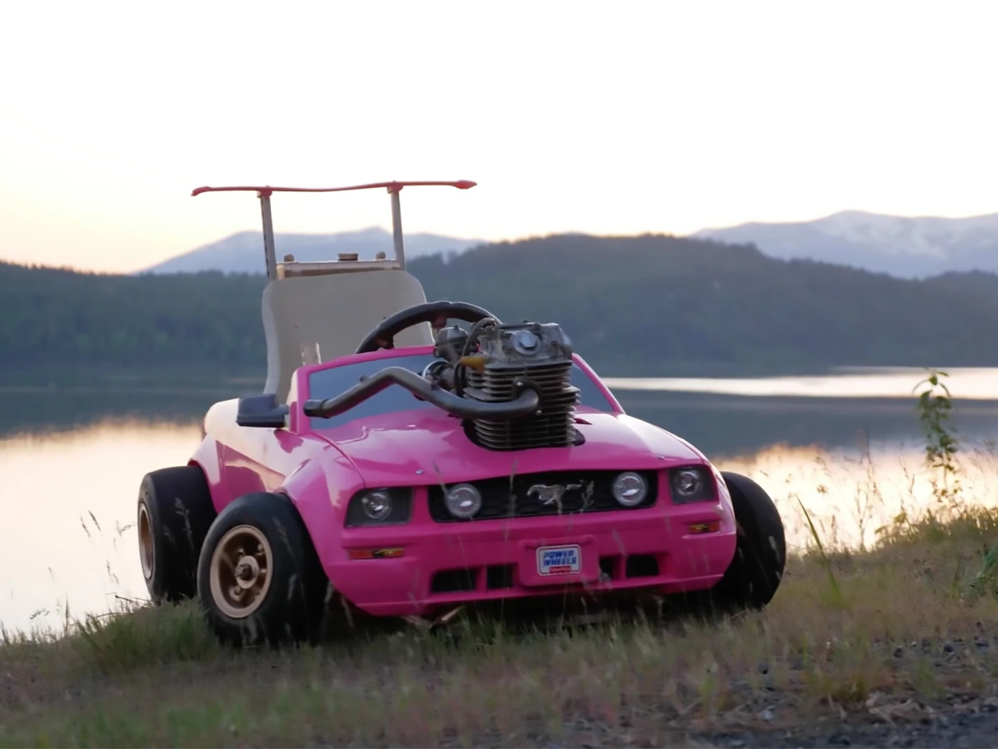 This Barbie Mustang is not a toy. It features a real Honda engine.