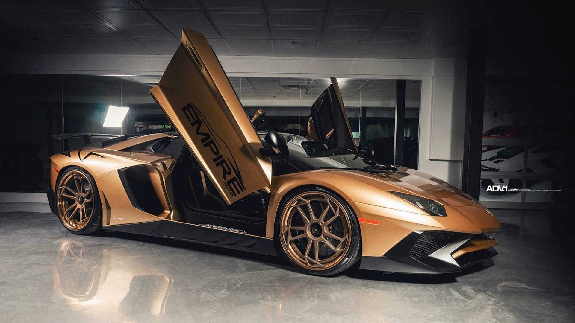 There are flashy and then there is this Matte Gold Lambo Aventador