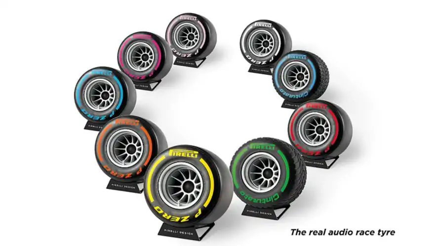 Pirelli Design launches a Bluetooth speaker that looks like a F1 wheel