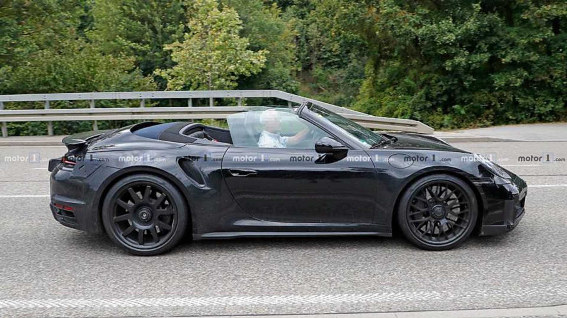 Next Porsche 911 Turbo Convertible Spied Rolling with Its Top Off