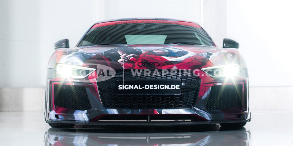 cartoonist turns audi r8 into a wicked art car