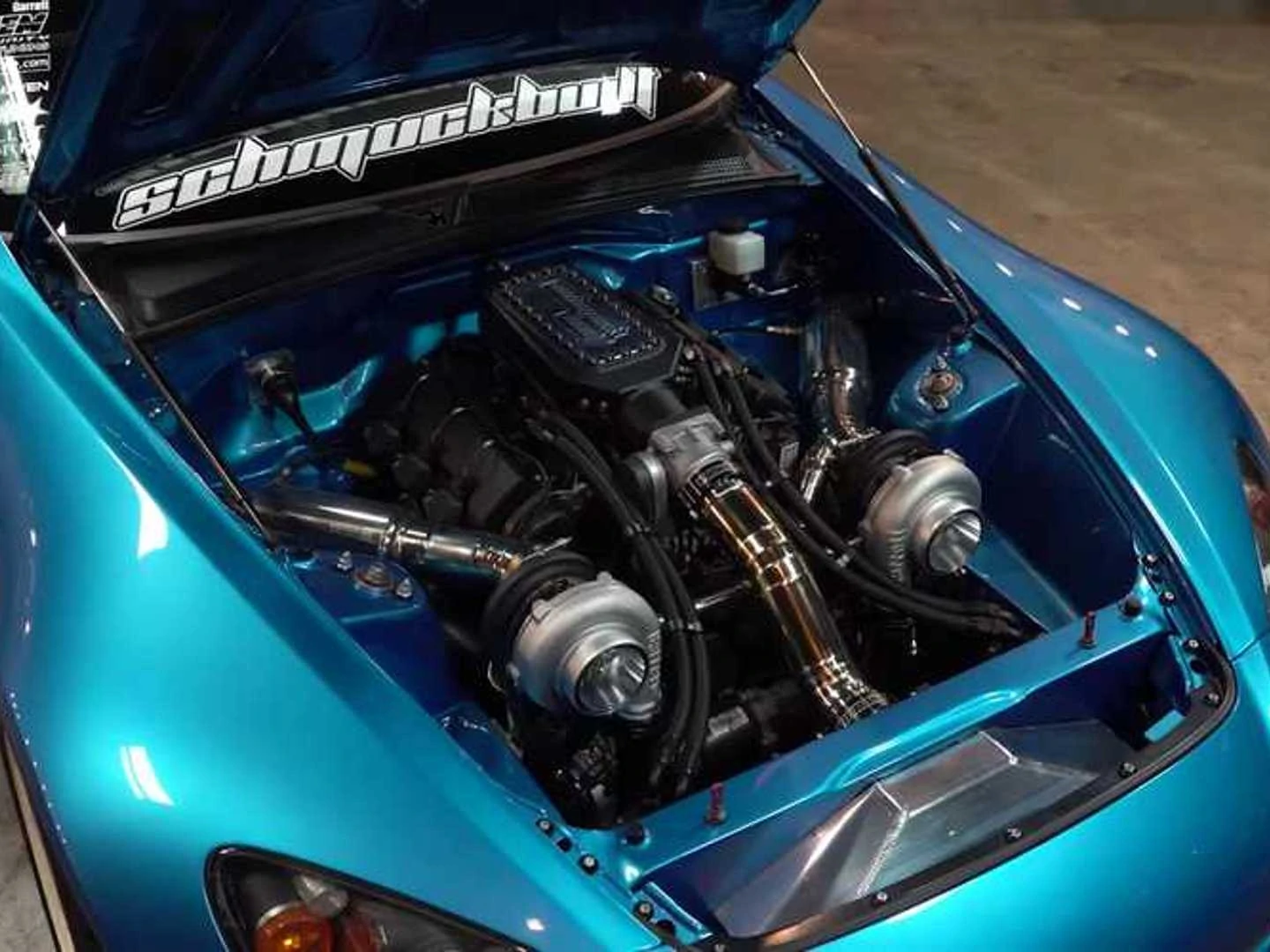 Honda S2000 packs Twin-Turbo Acura A6 Under the Hood