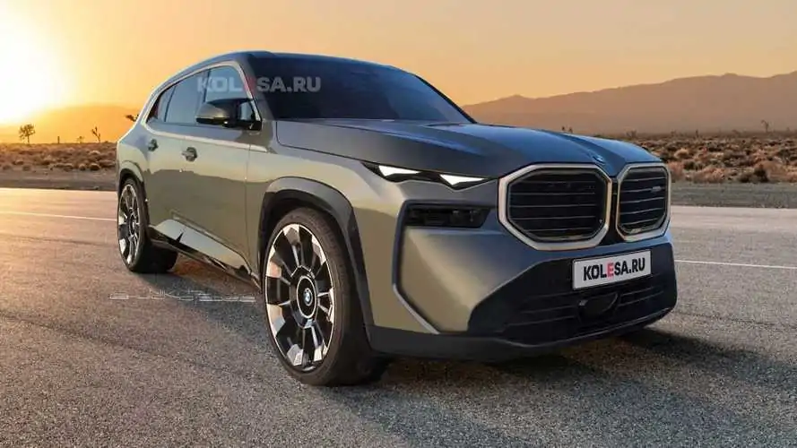 2023 BMW XM rendering after revealing spy shots to preview wild SUV