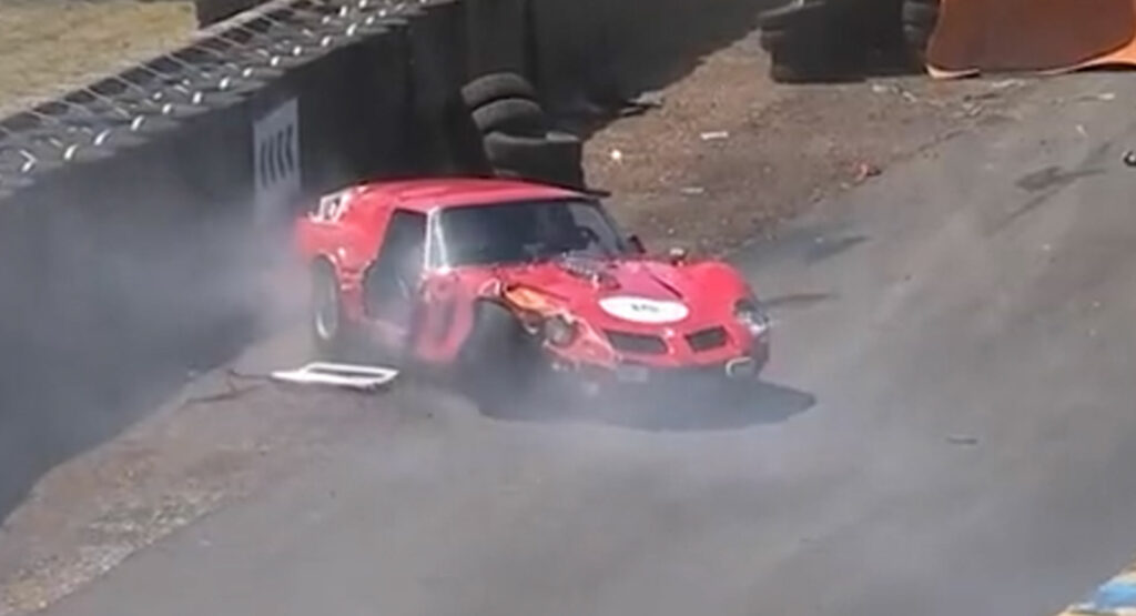 Check out the One-Of-A-Kind Ferrari Breadvan Crash during 2022 Le Mans Classic