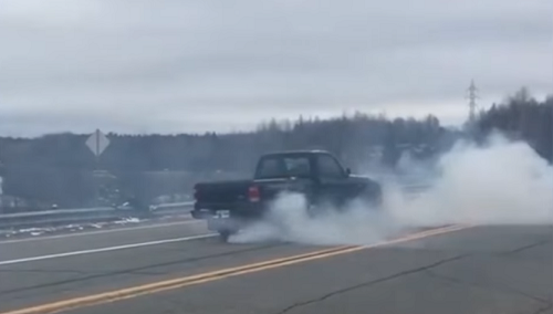 Old 4WD Ford Ranger is Abused by Driver. He puts it in reverse while moving