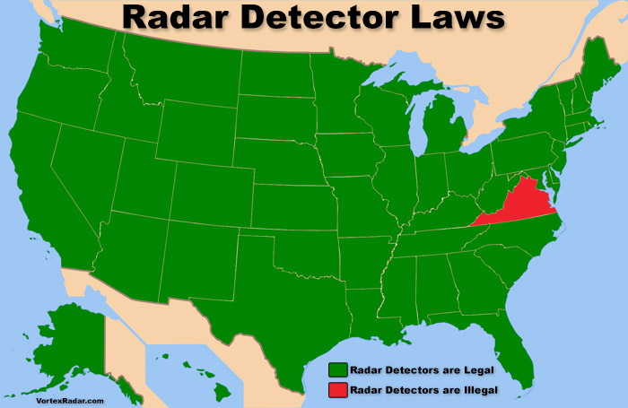 Is it illegal to use radar detectors in the United States?