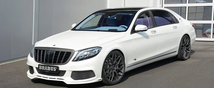 Beautiful 900 HP Brabus Maybach S600 in white and blue leather