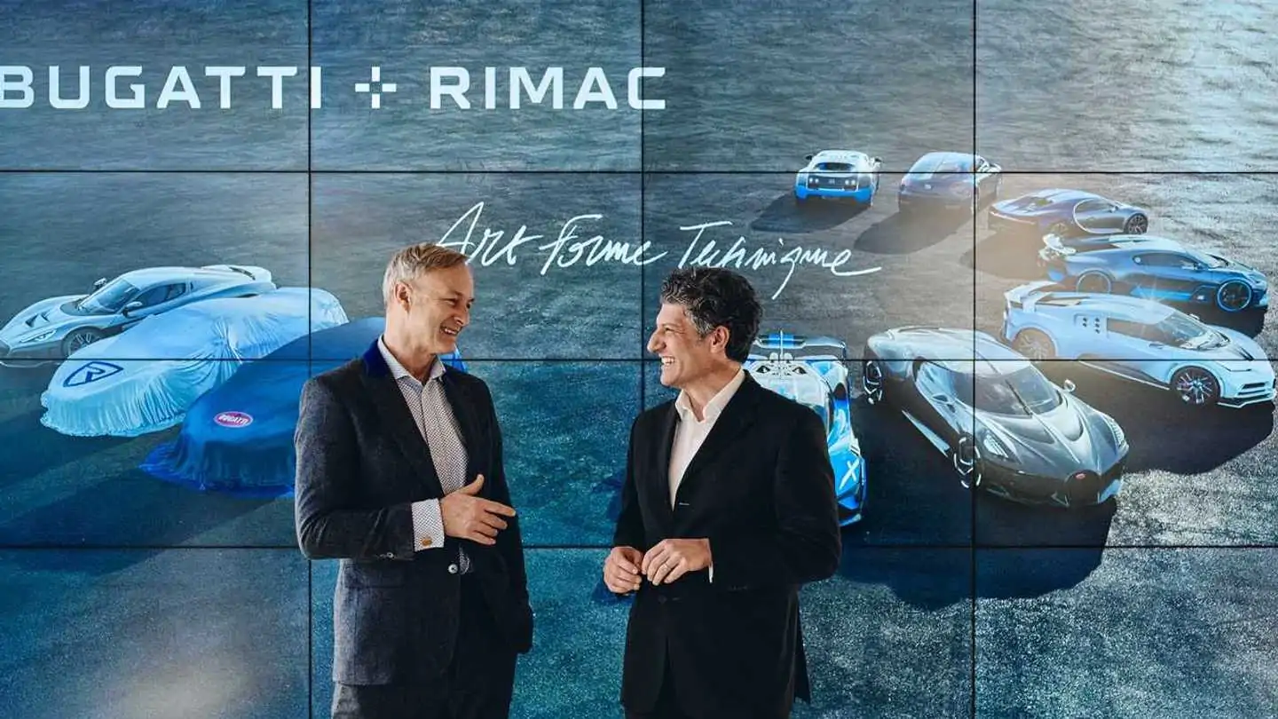 Bugatti Rimac Teases Two Upcoming Hypercars in Photo Background