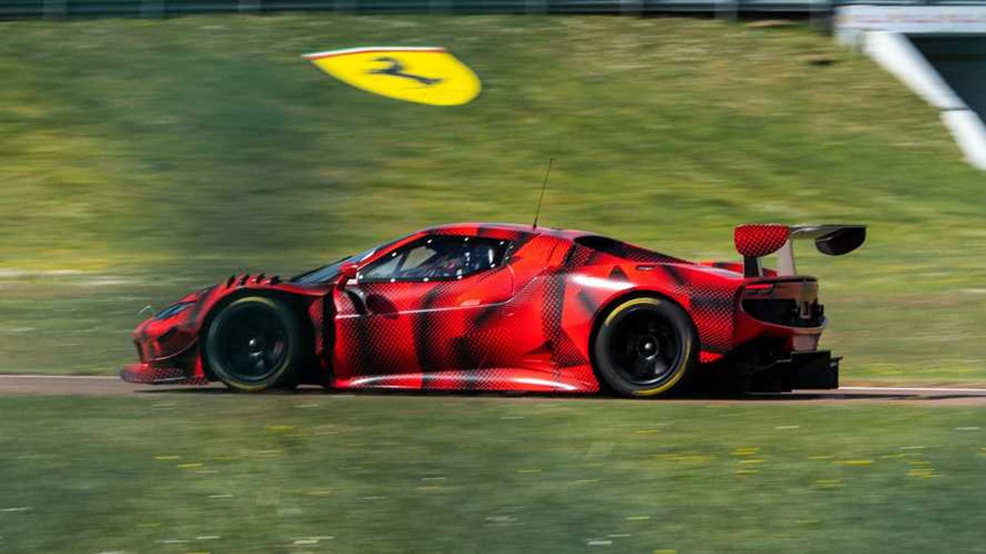 Ferrari 296 GT3 Race Car Spied Lapping Fiorano Test