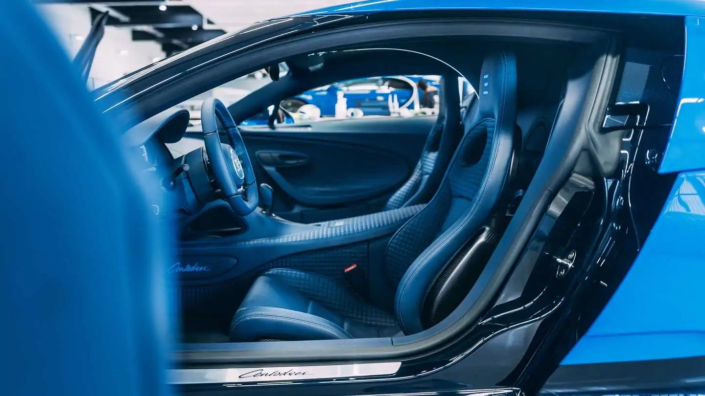 interior of Bugatti Centodieci. It takes 16 weeks to assemble