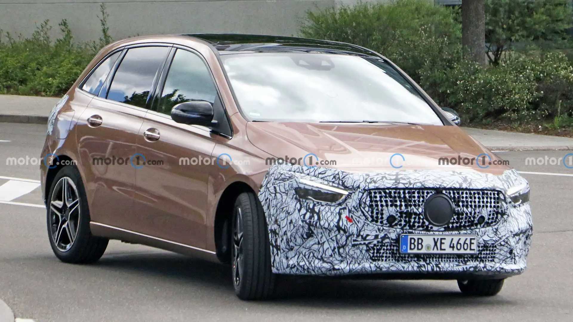 Mercedes B-Class Hides Slim Headlights, Reshaped Face In New Spy Shots