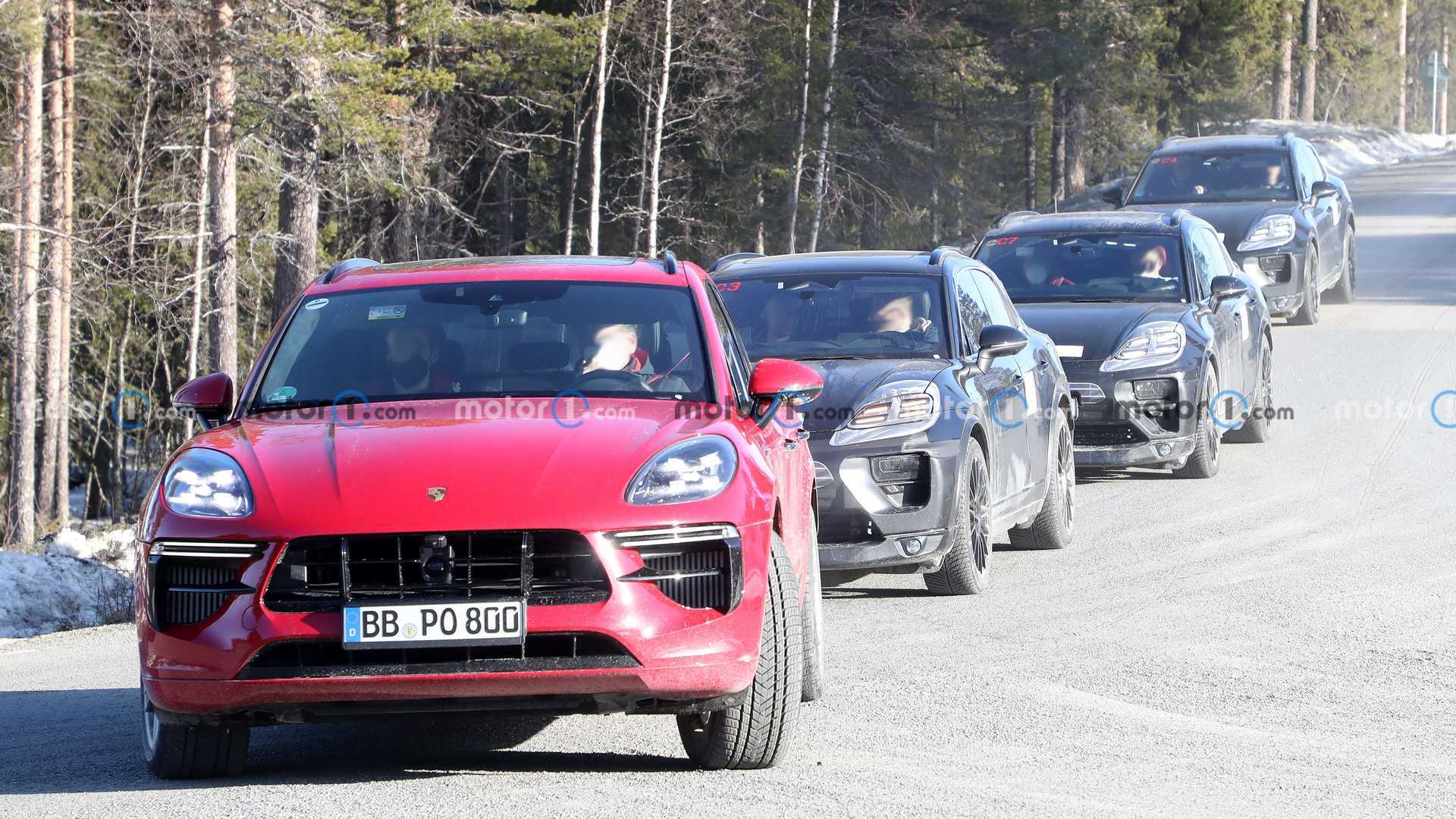 Porsche Macan EV Spied Showing Styling Differences Between Trim Levels