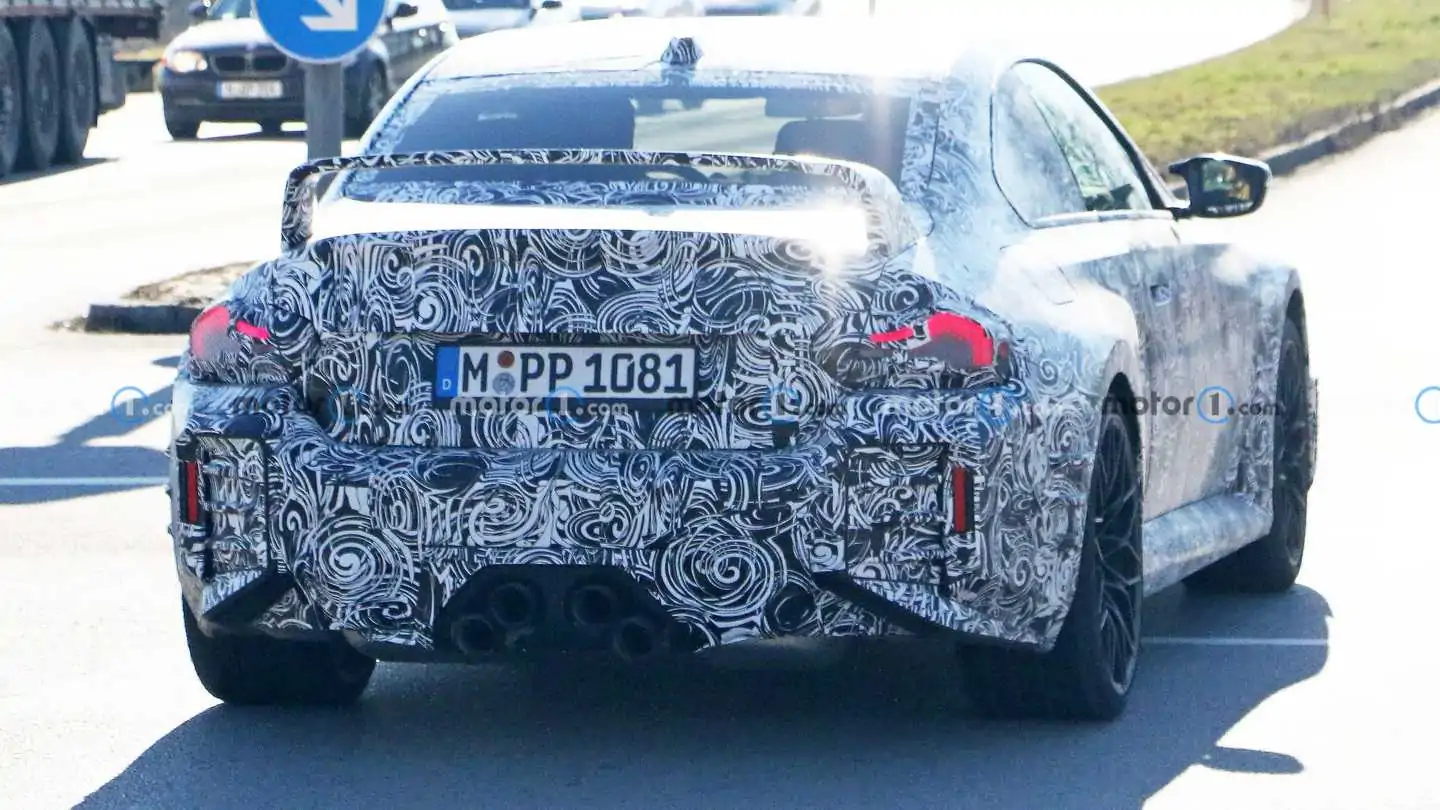 2023 BMW M2 with Center Exhaust Spied Waiting at Red Light