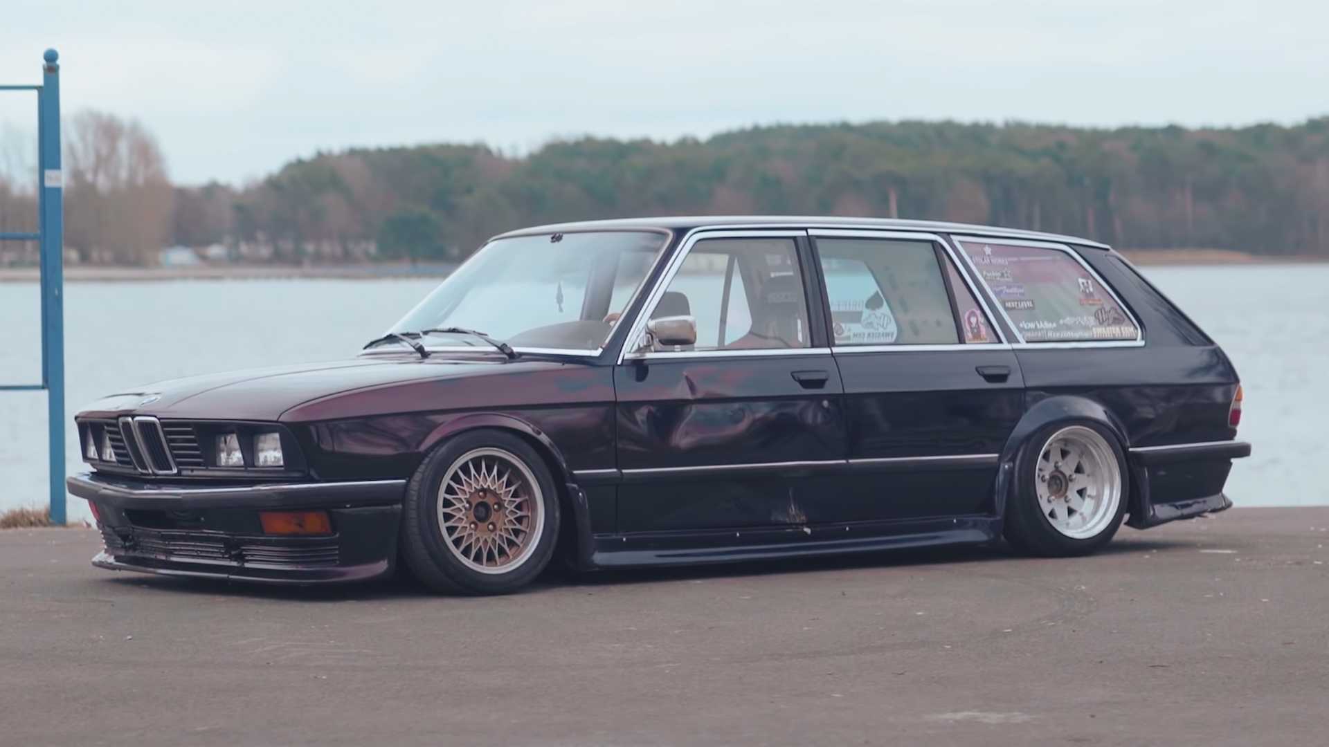 BMW 5 Series E28 Sedan Transformed into Low-Slung Drift Wagon