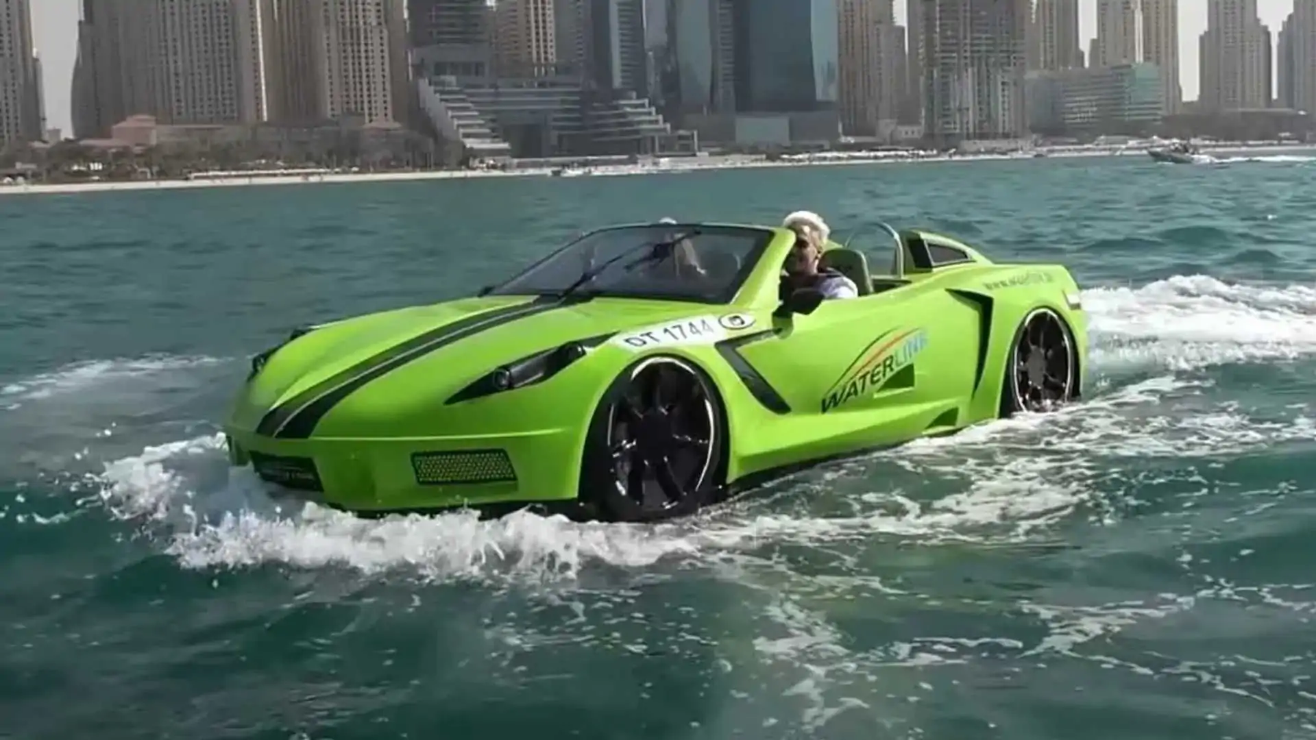 This boat looks like a Chevy Corvette and can reach 62 MPH