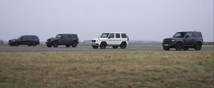 Jeep Wrangler 392 Faces Defender V8, G63, X7 In Muscle SUV Drag Race