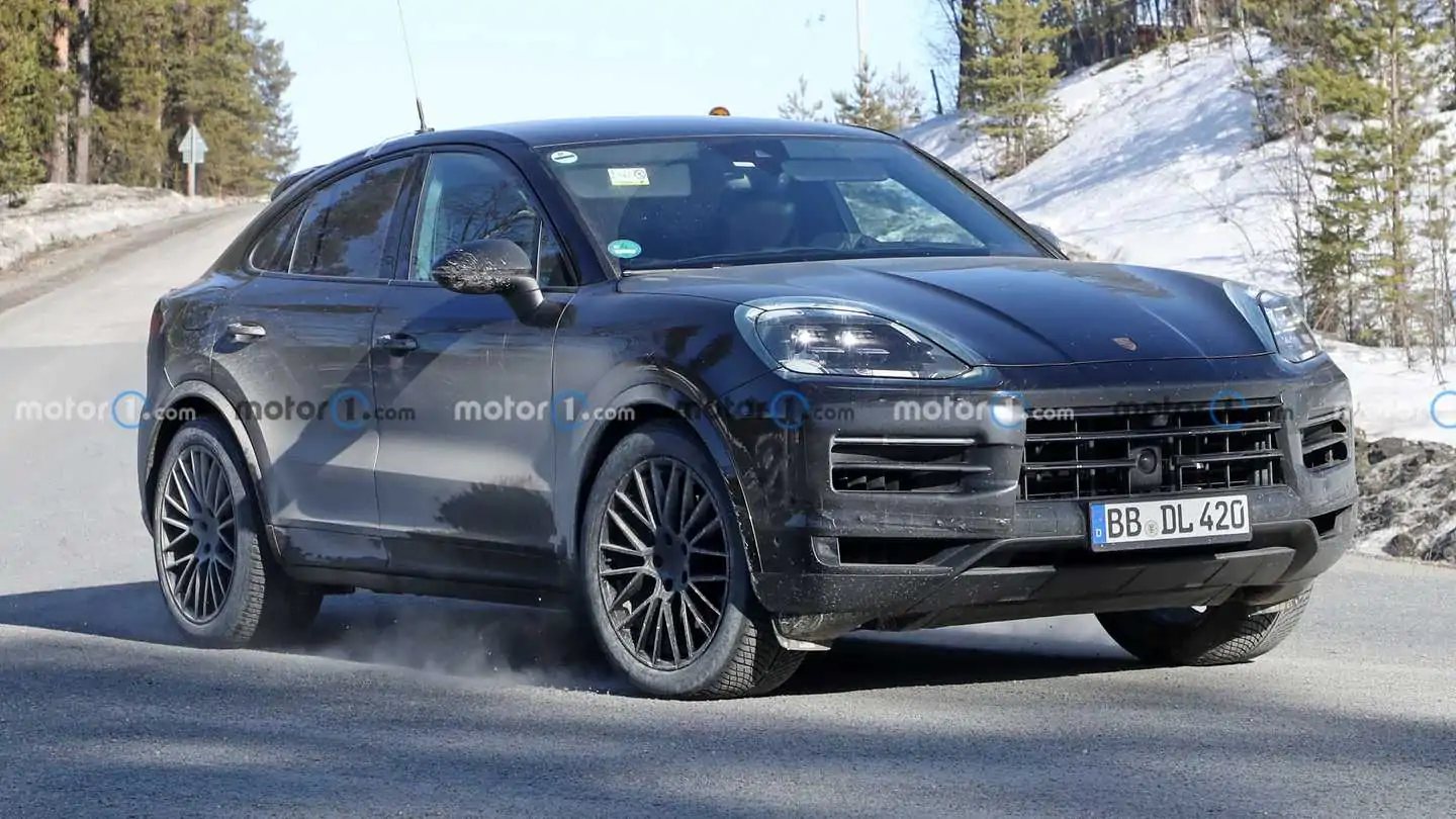 Refreshed Porsche Cayenne Coupe Facelift Spied Showing Updated Face