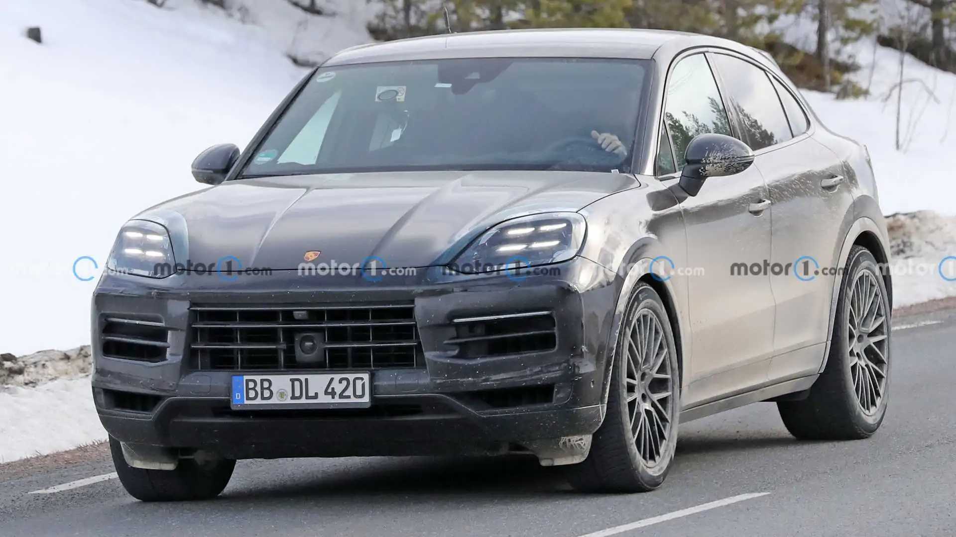 Refreshed Porsche Cayenne Coupe Facelift Spied Showing Updated Face