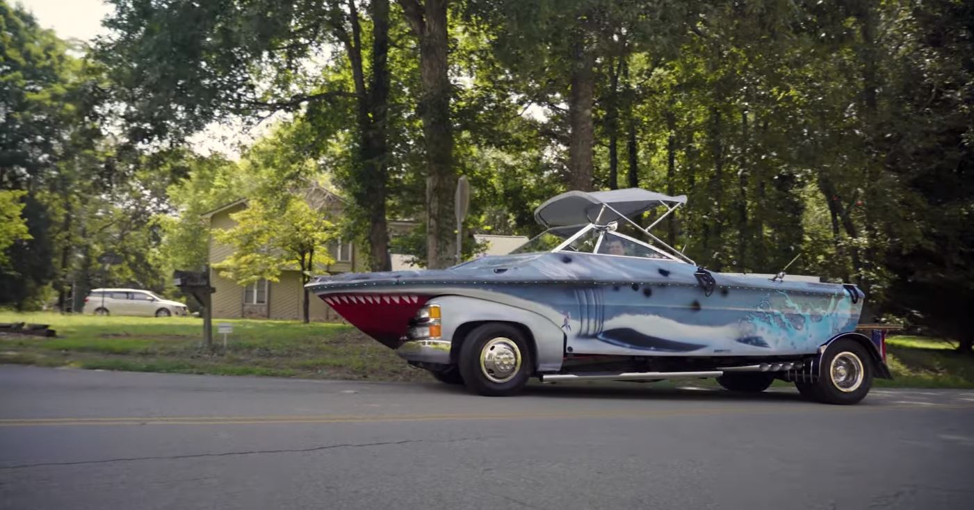 Man Fuses Chevy Truck and Boat into Giant Street-Legal Land Shark